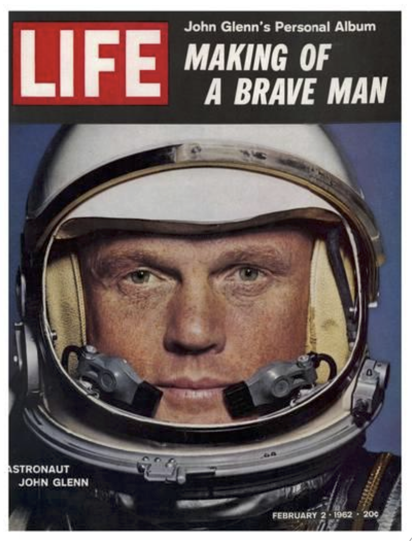 ASTRONAUT JOHN GLENN, MAKING OF A BRAVE MAN, FEBRUARY 2, 1962