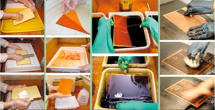The steps of the photogravure process (wikipedia)