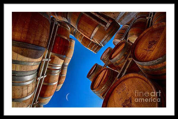 Barrels and the Moon Framed Print by Will Moneymaker